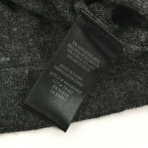 Tahari Ruffle Neck Full Zip Cardigan Sweater Small Womens Dark Gray Black S - Picture 5 of 7